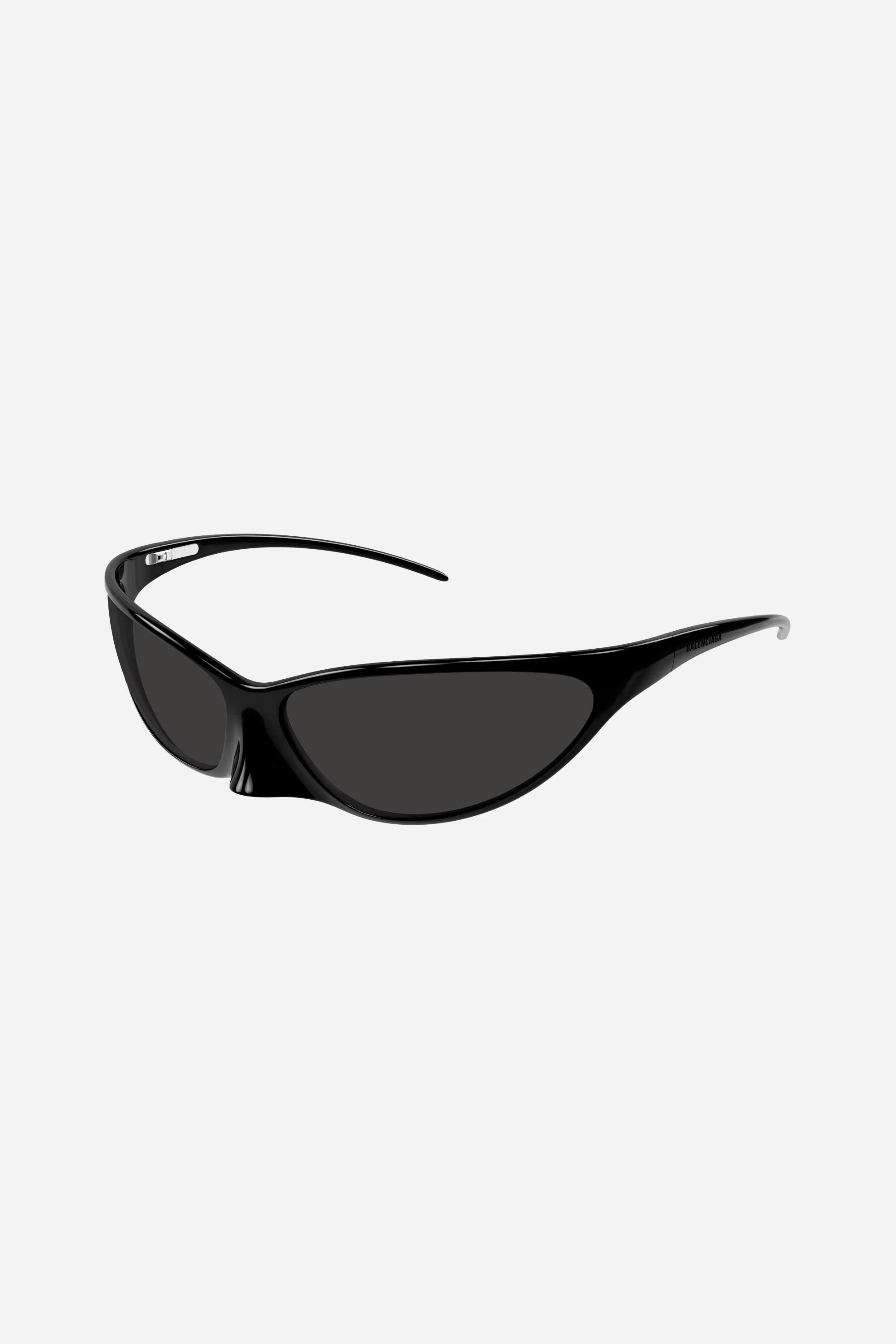 Gafas de sol unisex negras envolventes de Balenciaga