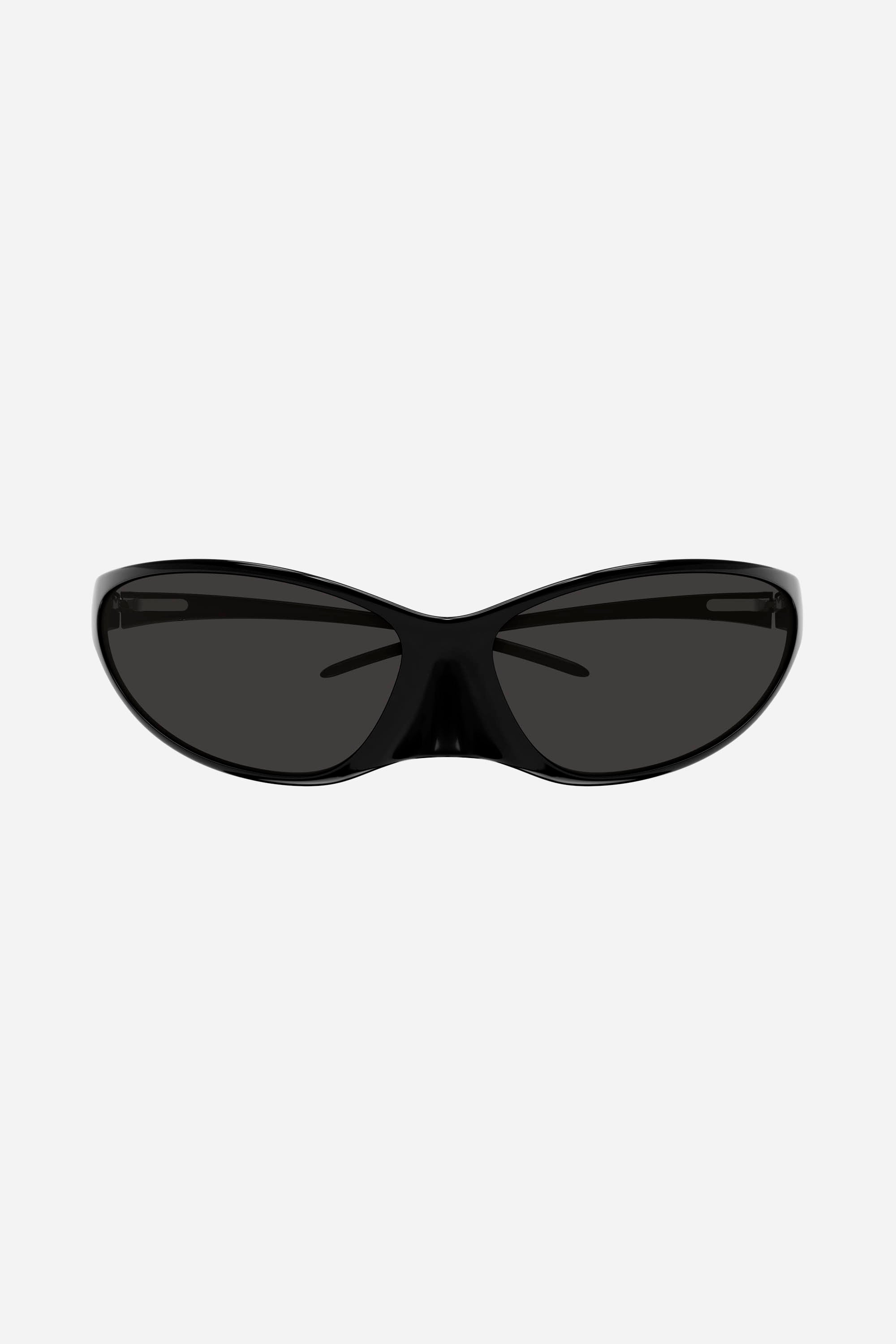 Gafas de sol unisex negras envolventes de Balenciaga