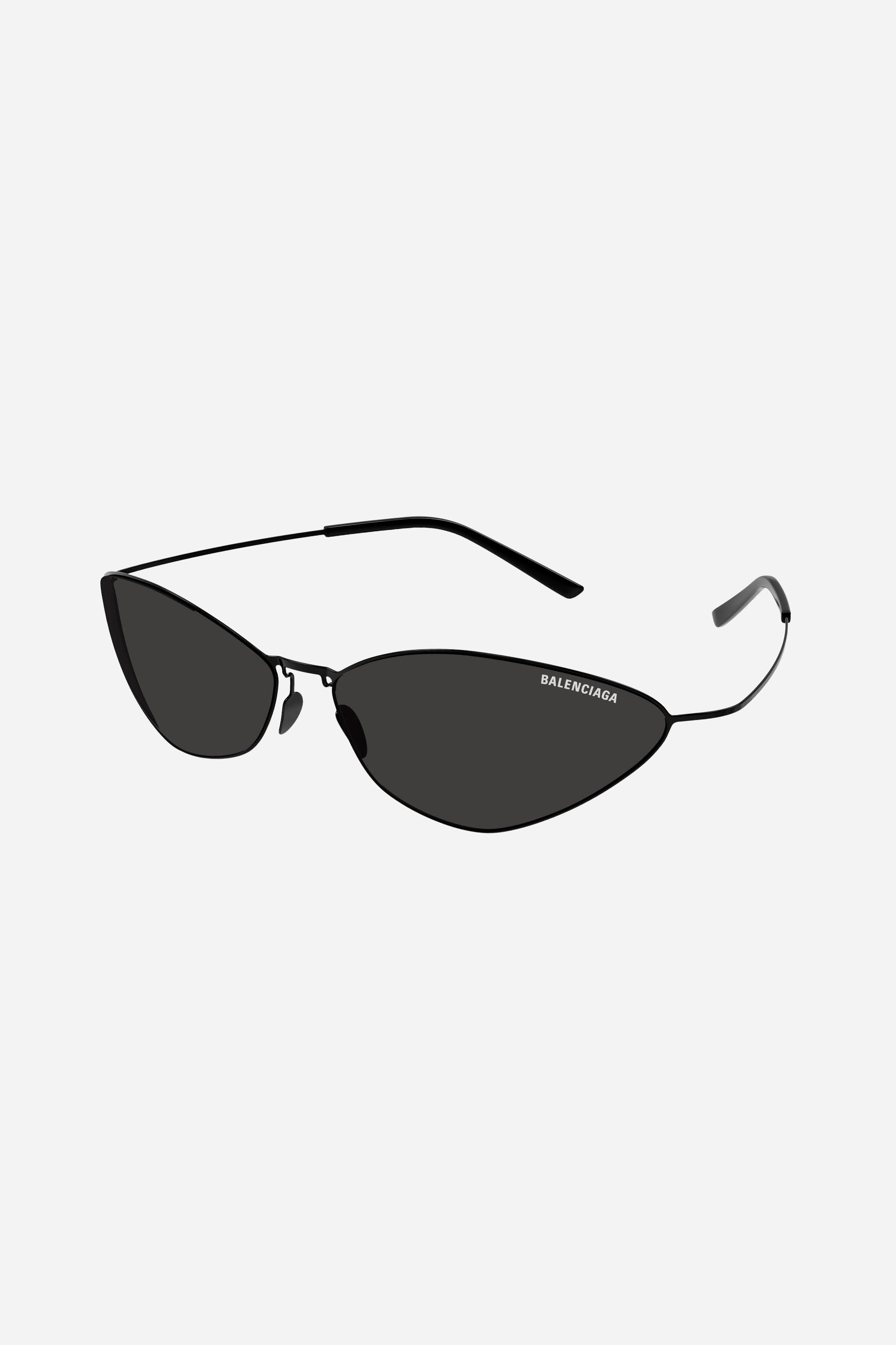 Gafas de sol Balenciaga negras de una pieza metalizadas
