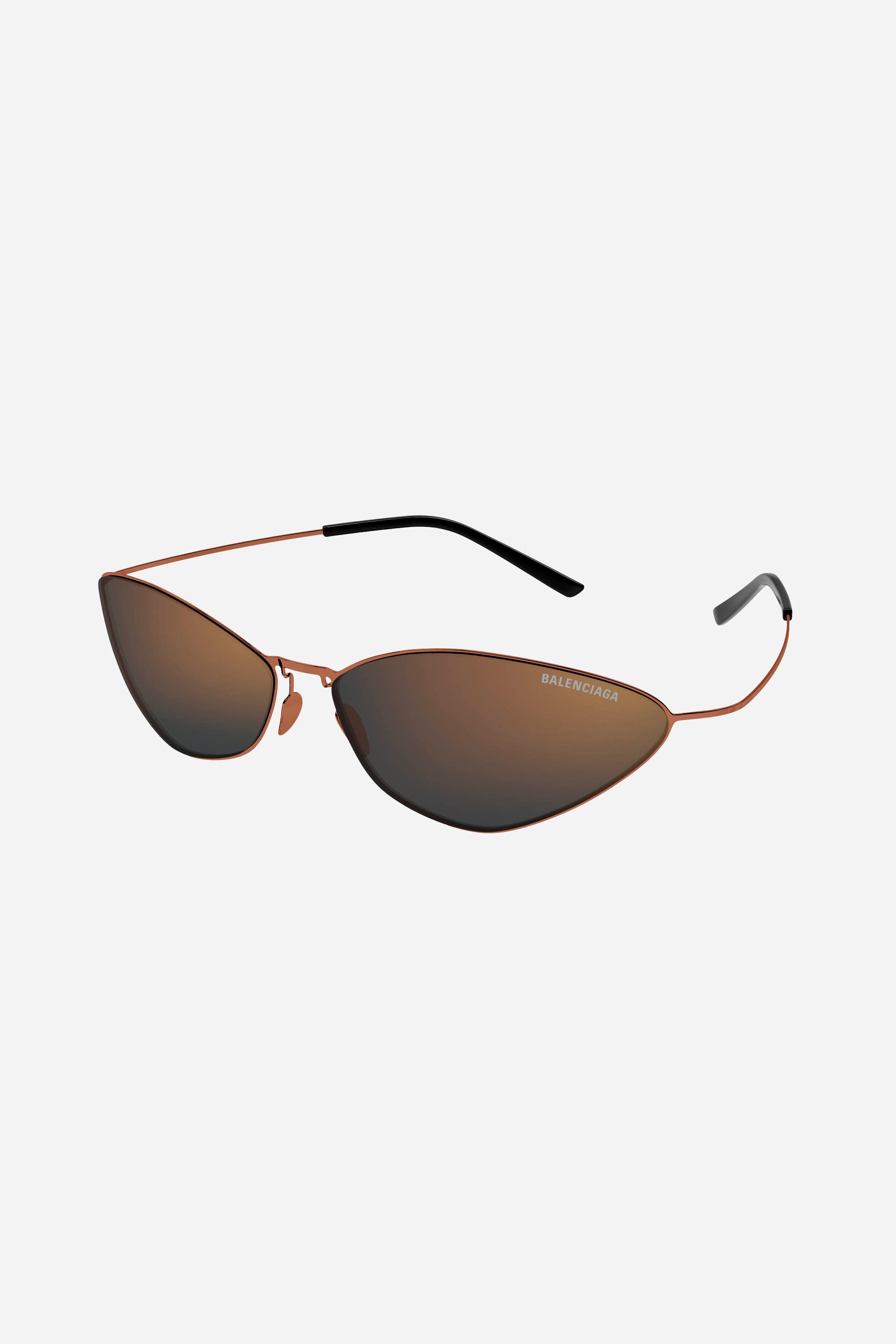 Gafas de sol Balenciaga marrones de una sola pieza metalizadas