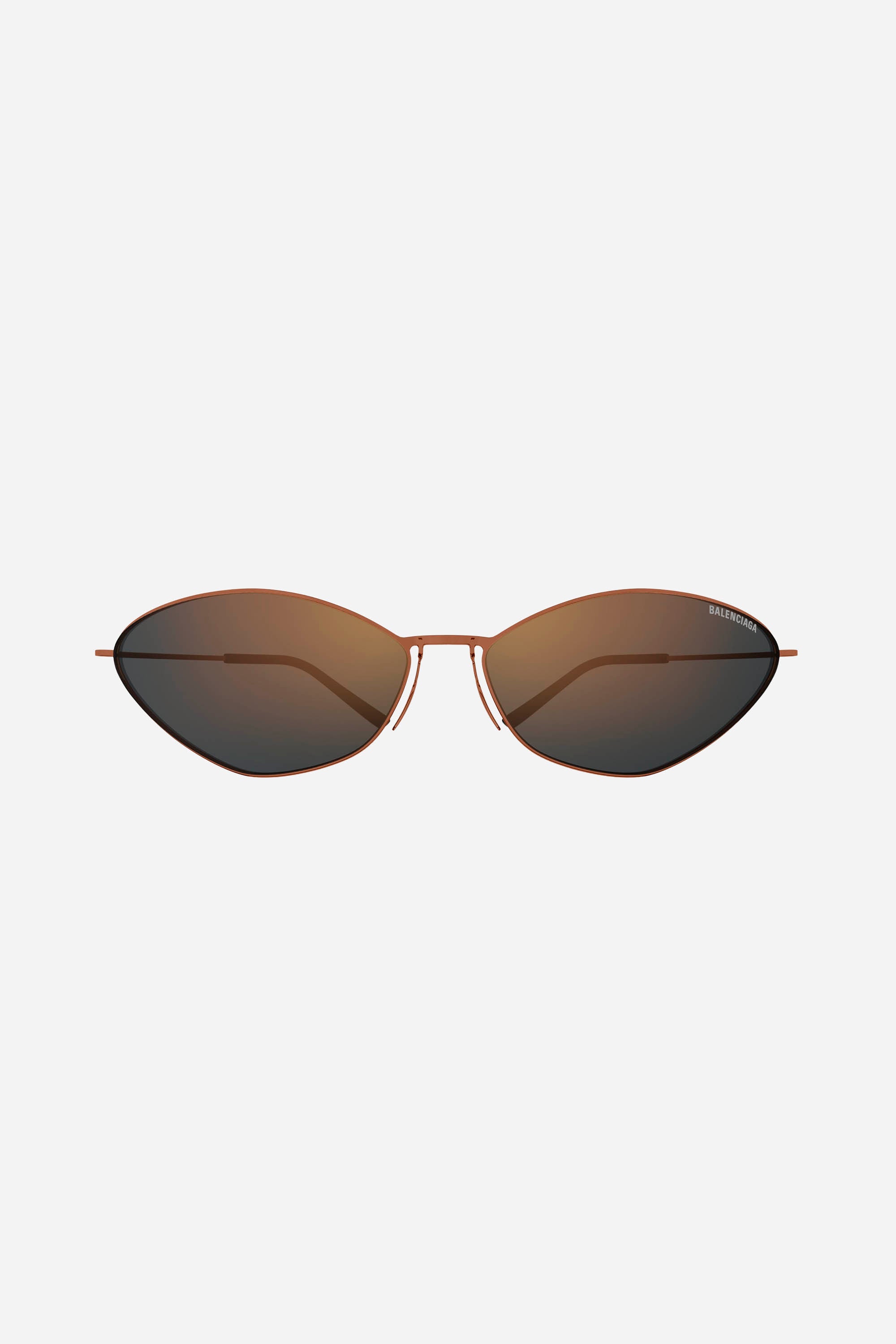 Gafas de sol Balenciaga marrones de una sola pieza metalizadas