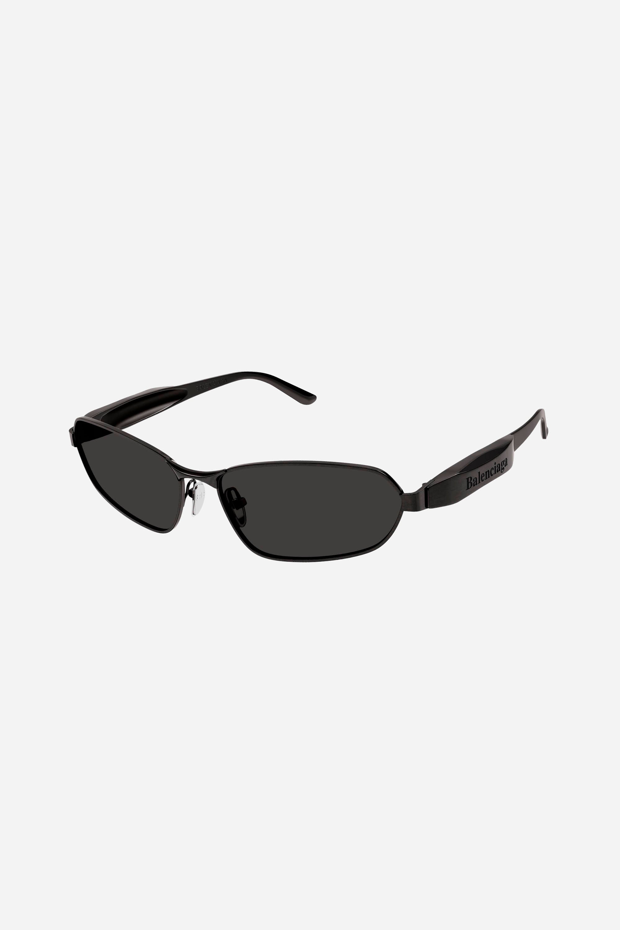 Gafas de sol unisex Balenciaga negras metalizadas