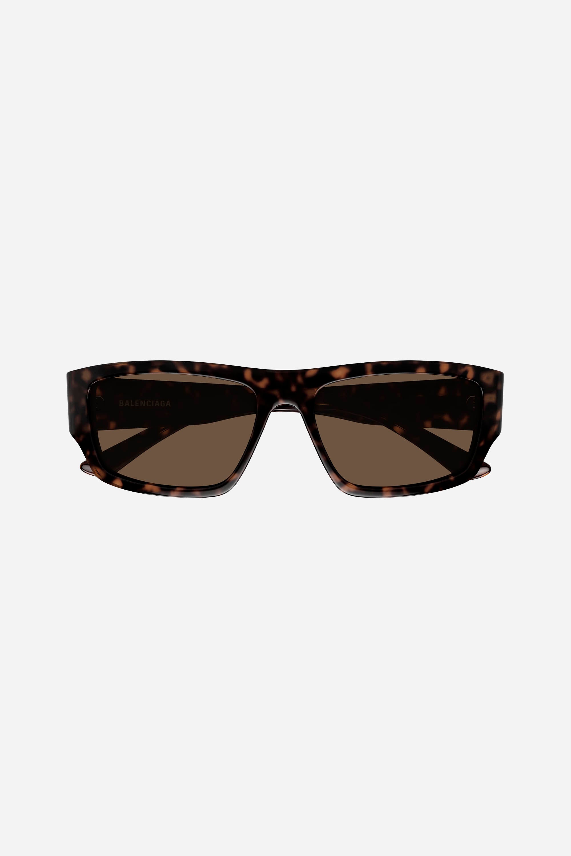 Brown rectangular Balenciaga sunglasses with brown lense
