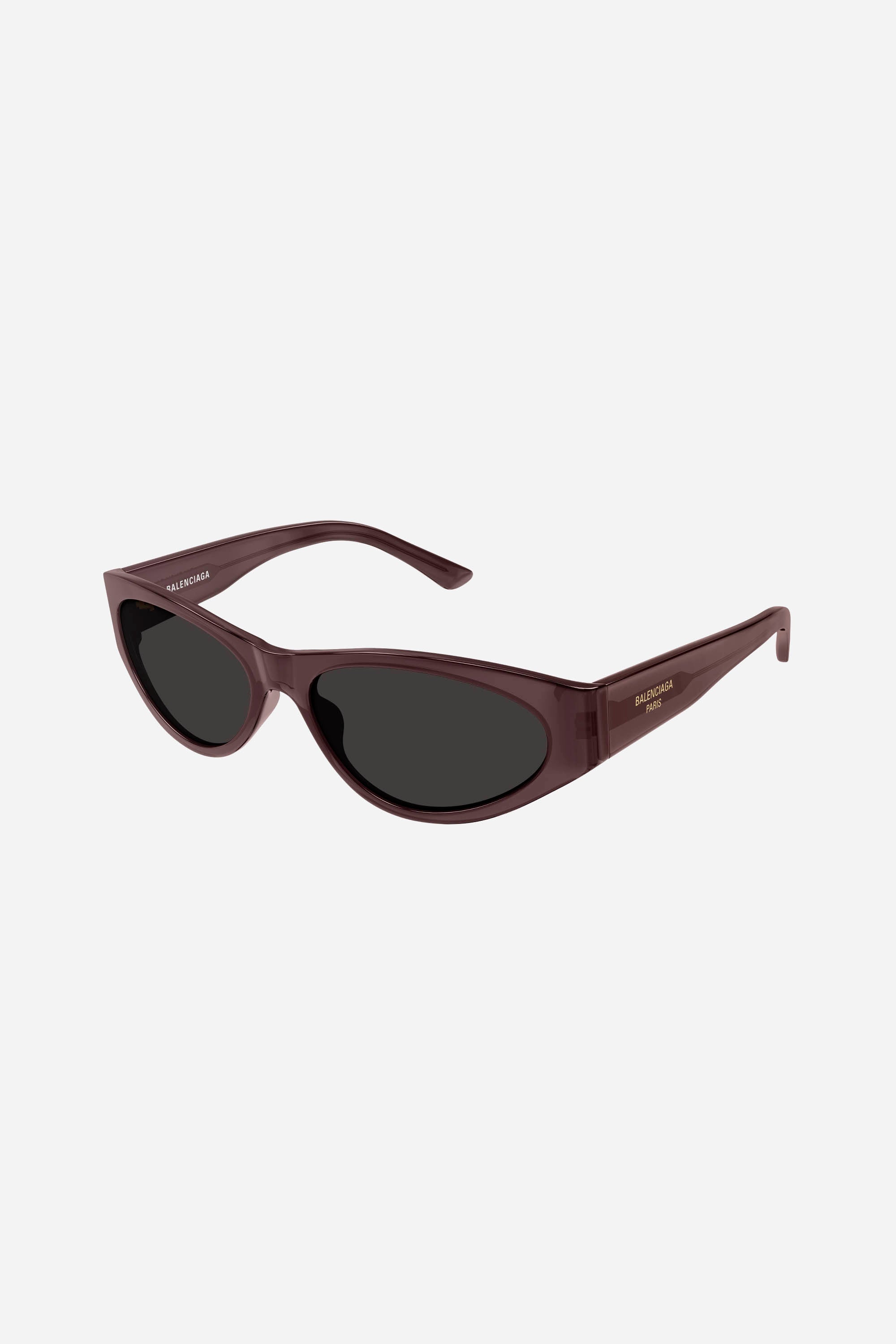 Gafas de sol Balenciaga de ojo de gato violeta con lentes grises