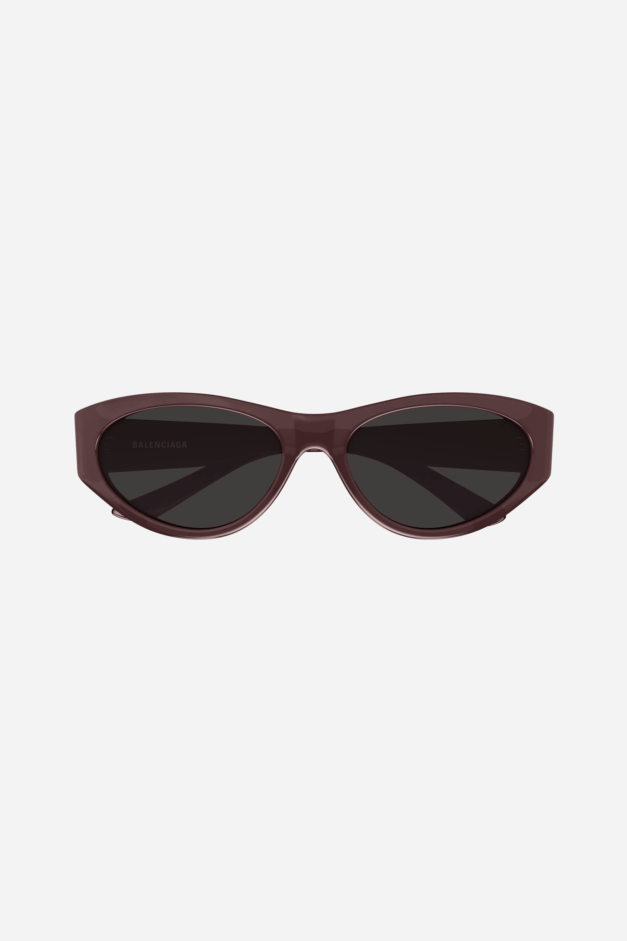 Gafas de sol Balenciaga de ojo de gato violeta con lentes grises