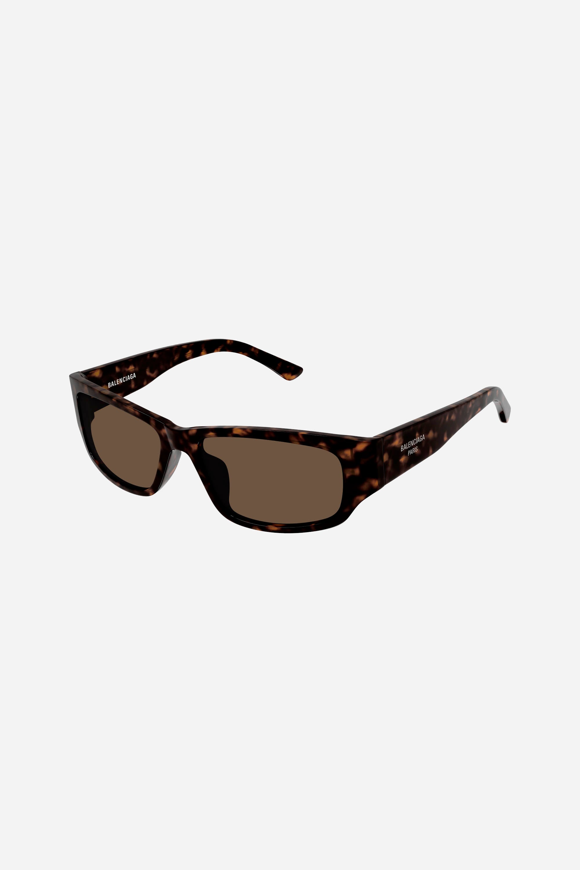 Gafas de sol Balenciaga rectangulares de color marrón habana con lentes marrones