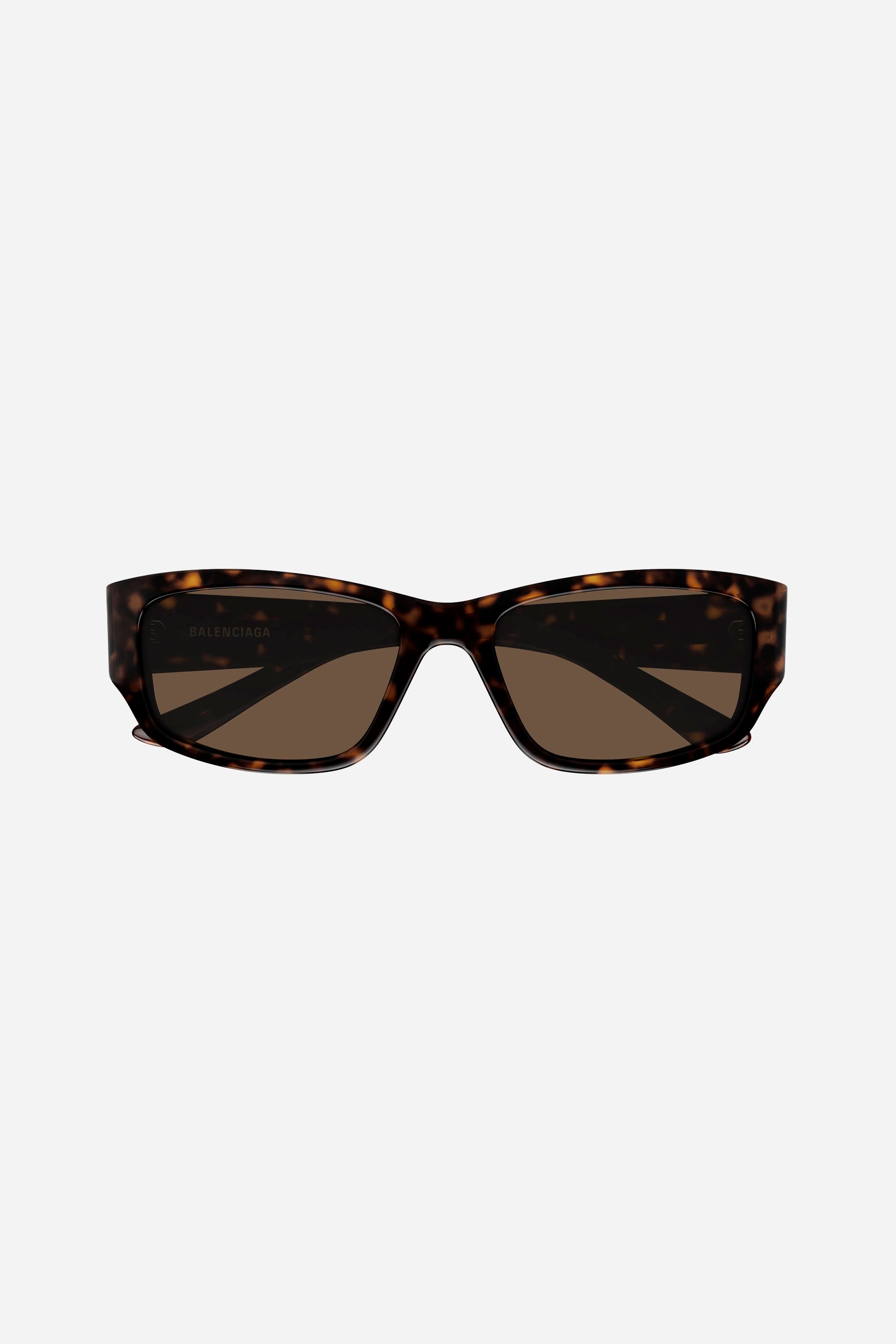 Gafas de sol Balenciaga rectangulares de color marrón habana con lentes marrones