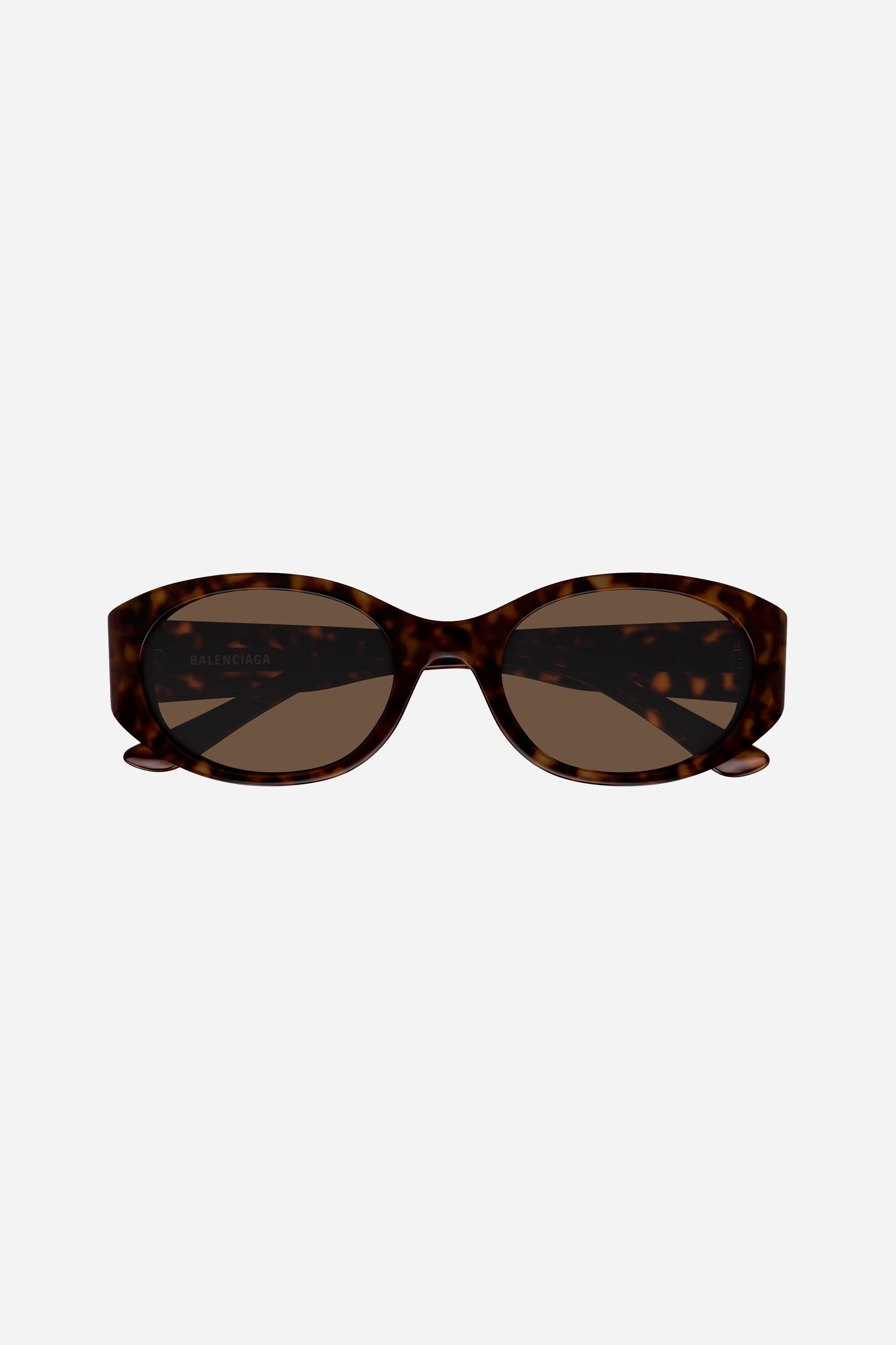 Gafas de sol Balenciaga ovaladas de color marrón habana con lentes marrones