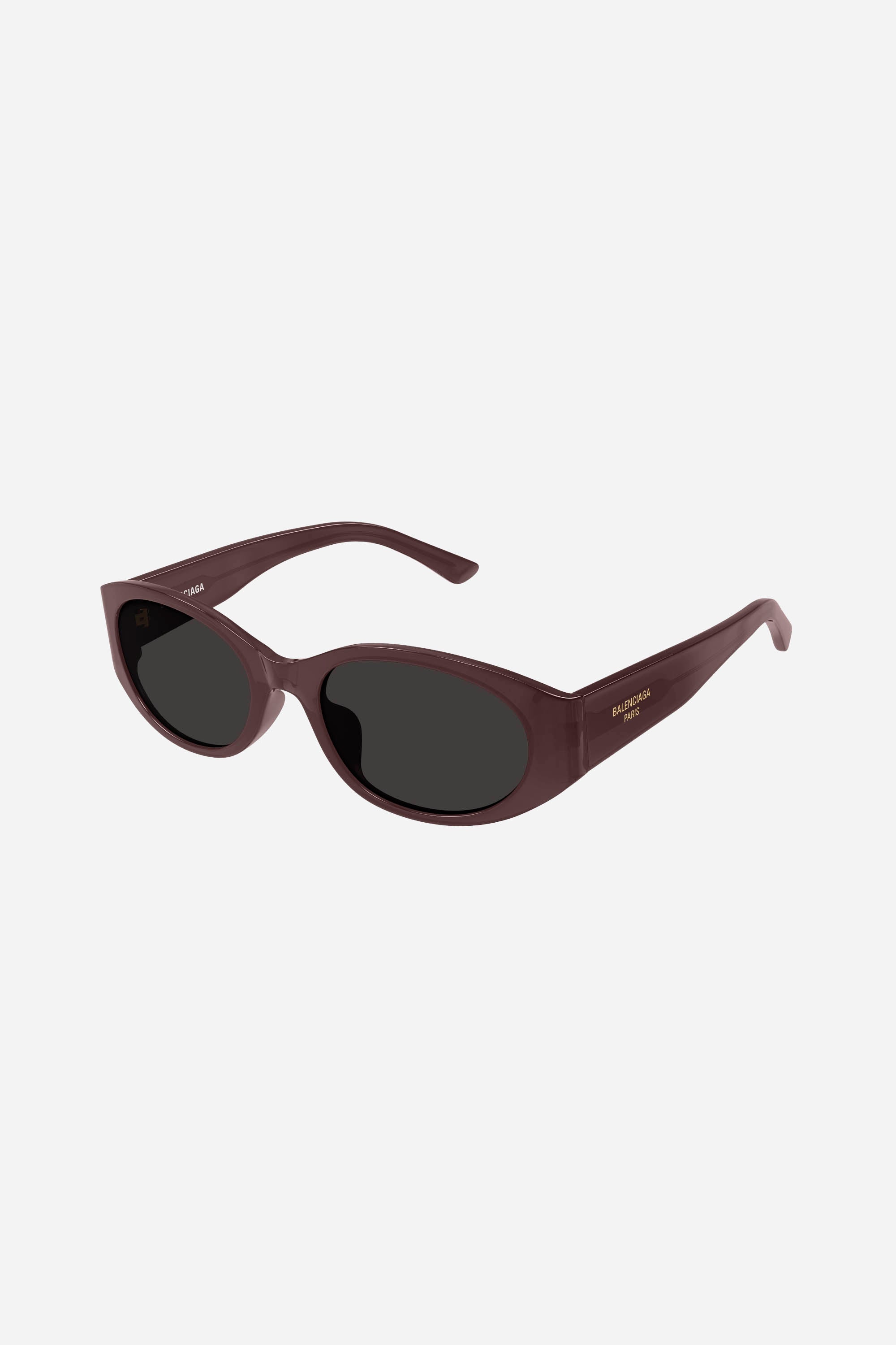 Gafas de sol Balenciaga ovaladas de color violeta con lentes grises