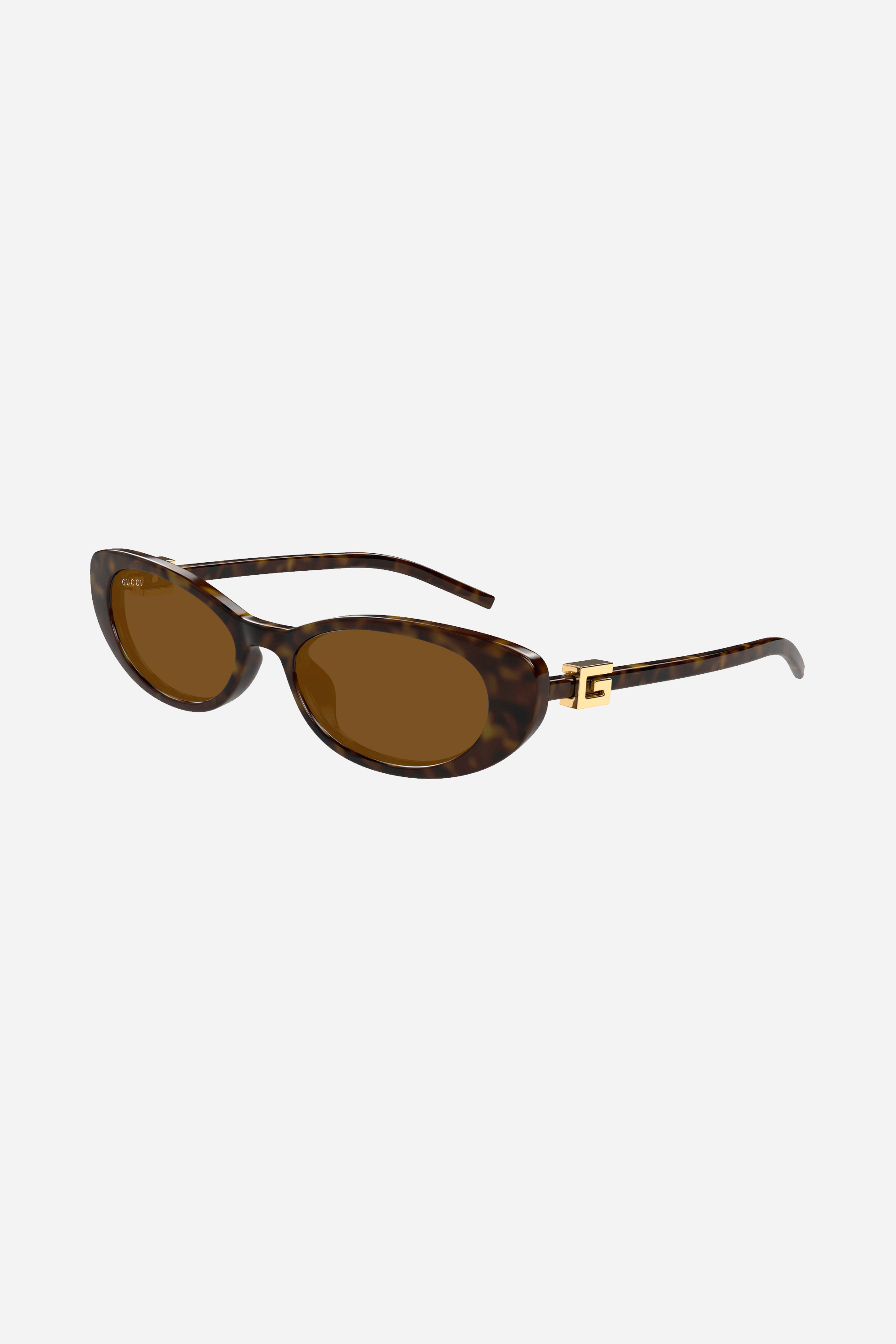 PRE-ORDINE - Occhiali da sole Gucci ovali cat-eye color havana con logo dorato